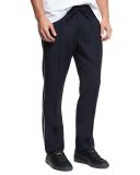 Wool Track Pants with Piping, Navy