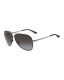 Aviator Sunglasses, Gunmetal/Black
