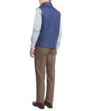 Lightweight Twill Flat-Front Pants, Brown