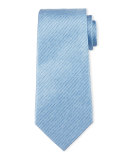 Striped Linen-Effect Silk Tie, Light Blue