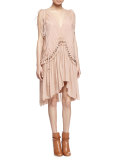Beaded Grecian Crepe Dress