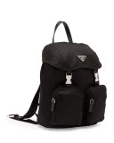Vela Large Zip-Front Backpack, Black (Nero)