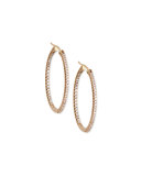 14K Rose-Gold Pink Diamond Hoop Earrings