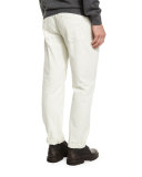 Straight-Leg Denim Jeans, Milk