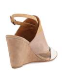 Jordy Colorblock Wedge Sandal, Beige