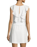 Millette Ruffle-Trim Mini Dress, Ivory