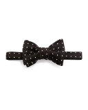 Satin Dot Bow Tie, Black