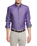 Polished Solid Long-Sleeve Sport Shirt, Purple