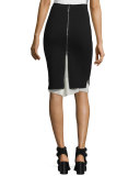 Aimee Layered Pencil Skirt, Black
