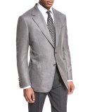 Shelton Base Hopsack Two-Button Sport Coat, Gray