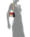 Padlock GG Supreme Small Shoulder Bag, Beige/Red