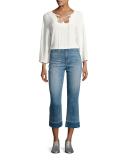 The Jane High-Rise Straight Cropped Jeans with Released Hem, Yenz