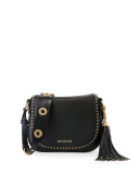 Brooklyn Medium Leather Saddle Bag, Black