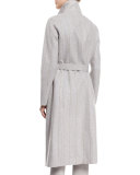 Wilburn Melton Skinny-Striped Long Cashmere Coat, Sirio Melange