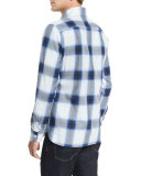 Grand Check Classic-Fit Sport Shirt, Blue/White