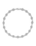 Small Diamond Evil Eye Link Bracelet in 14K White Gold