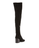 Elisa Chunky-Heel Over-the-Knee Boot, Black