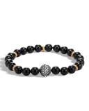 Men's Classic Chain Medium Bead Bracelet, Black