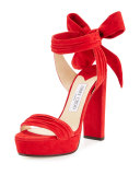 Kaytrin Suede 120mm Platform Sandal, Red