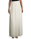Metallic Clip-Dot Chiffon Maxi Skirt