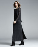 Brushed Lace Long-Sleeve Top