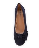 Fadia Knotted Low-Heel Pump, Navy