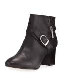 Drive Leather Buckle Bootie, Black