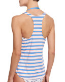 Cayman Striped Tankini Swim Top with Bandeau