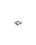 Caviar Color Faceted Ring in White Topaz, Size 7