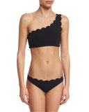 Santa Barbara One-Shoulder Swim Top, Black