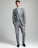 O'Connor Base Sharkskin Two-Piece Suit, Light Gray