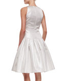 Sleeveless Metallic Fit & Flare Dress 