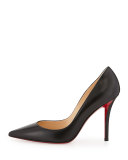 Apostrophy Pointed Red-Sole Pump, Black
