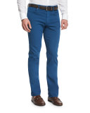 Ray Regular-Fit Five-Pocket Pants, Teal