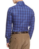 Madras Check Sport Shirt, Blue