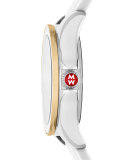 Cape Topaz Watch w/Silicone Strap, White/Golden
