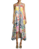 Love Sleeveless Printed Asymmetric Dress 