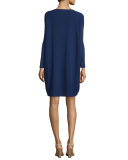 Long-Sleeve Silk Dress, Petite  