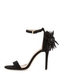 Jules Floral 100mm Sandal, Black