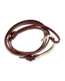 Hook Leather Bracelet, Brandy 