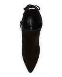 Grandiose Suede Pointed-Toe Bootie, Black