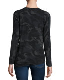 Abigail Distressed Cashmere Camo Sweater