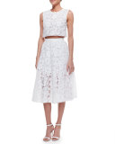 Midi Lace Skirt, White