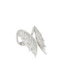 Magnipheasant White Diamond Open Wing Ring
