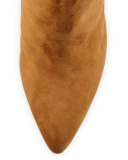 Grandiose Suede Pointed-Toe Bootie, Camel