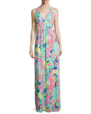 Seaview Printed Halter Maxi Dress 