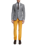 Stanino Flat-Front Corduroy Trousers, Gold
