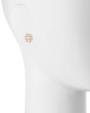 18K Rose Gold & Diamond Floral Stud Earrings