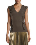 Brittney Ruffled V-Neck Top
