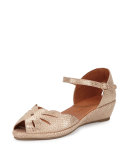 Lilly Moon Demi Wedge d'Orsay Sandal, Gold